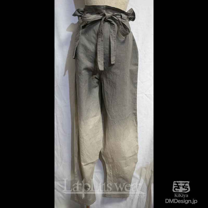 (F)手染め一点もの「あのズボン(茶、グレー)」(2-028)/LarpLus wear
