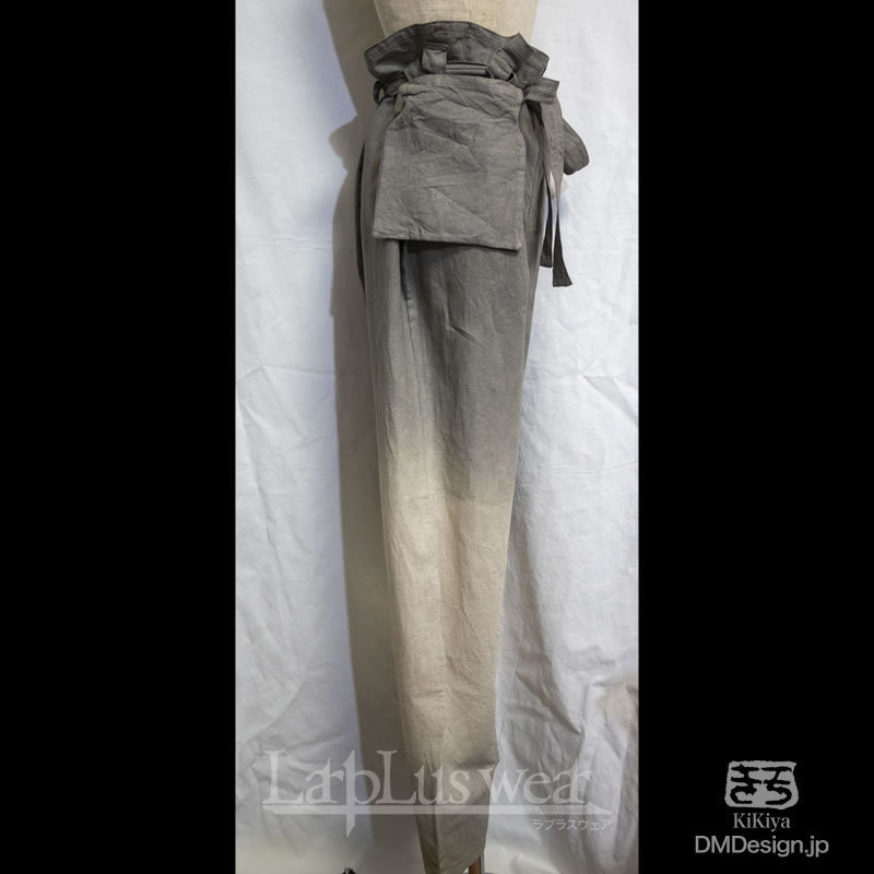 (F)手染め一点もの「あのズボン(茶、グレー)」(2-028)/LarpLus wear