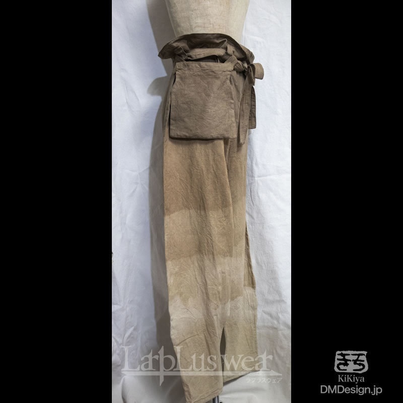 (F)手染め一点もの「あのズボン(茶、グレー)」(2-028)/LarpLus wear