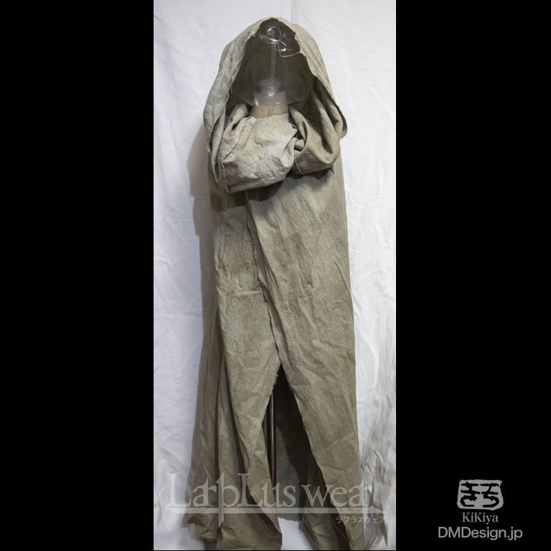 (XL)手染め一点モノ「冒険者マント」(グレー)(8-278)/LarpLuswear