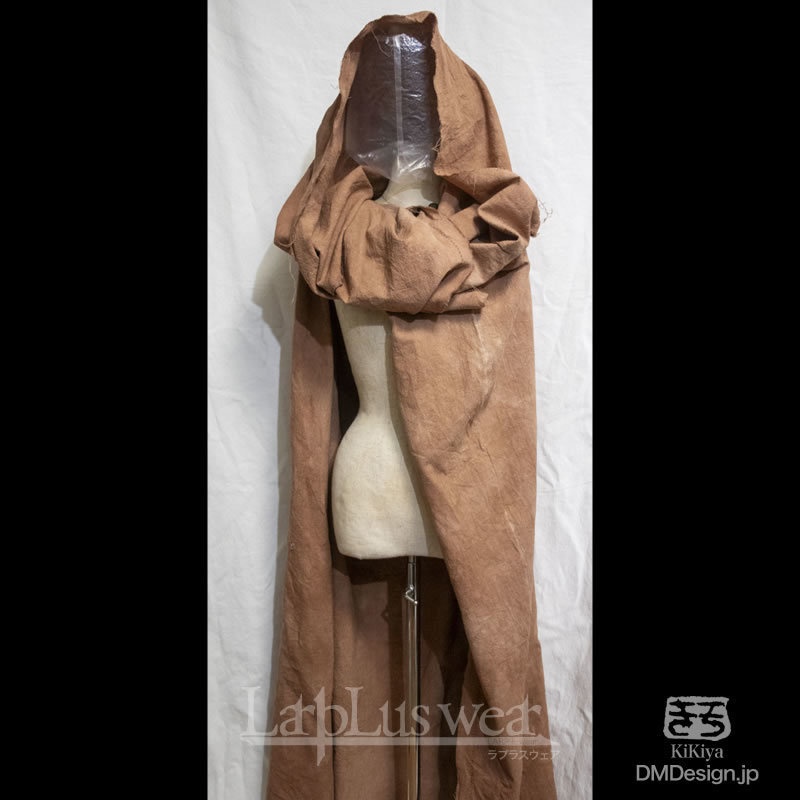 (XL)手染め一点モノ「冒険者マント」(赤茶)（8-279）／LarpLuswear