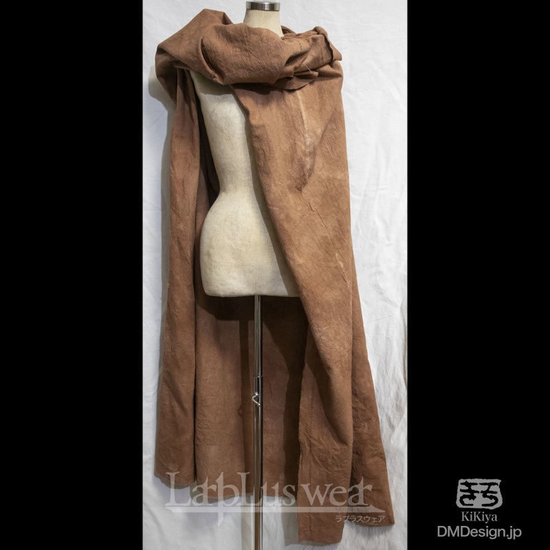 (XL)手染め一点モノ「冒険者マント」(赤茶)(8-279)/LarpLuswear