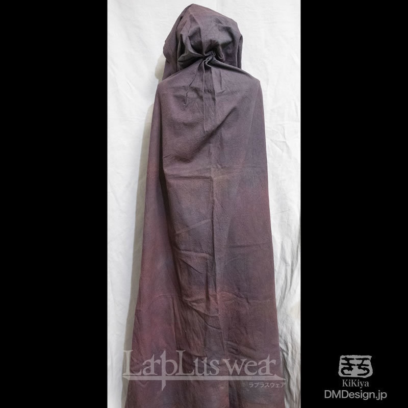 (XL)手染め一点モノ「冒険者マント」(赤黒)(8-273)/LarpLuswear