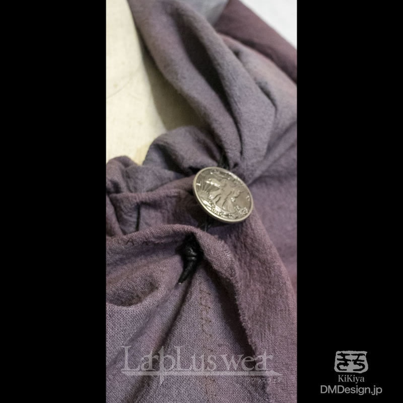 (XL)手染め一点モノ「冒険者マント」(赤黒)(8-273)/LarpLuswear