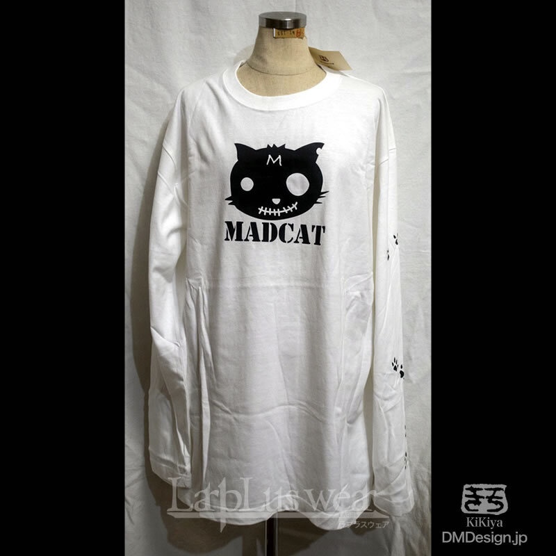 (XL)MADCAT Tシャツ「白T」黒猫　（1-153）