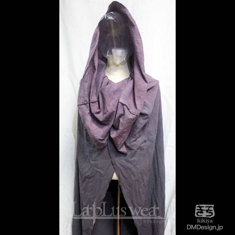 (XL)手染め一点モノ「冒険者マント」(ブラックパープル)(8-289)/LarpLuswear