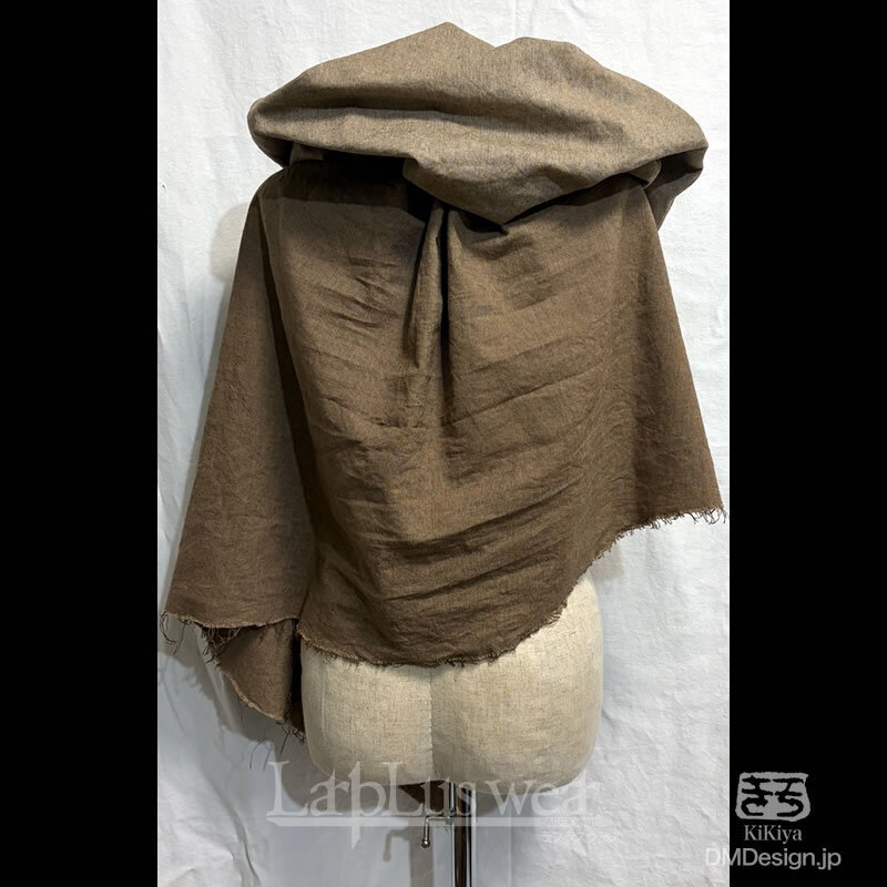 (XLハーフ)手染め一点モノ「冒険者マント」(ライトブラウン)(8-290)/LarpLuswear