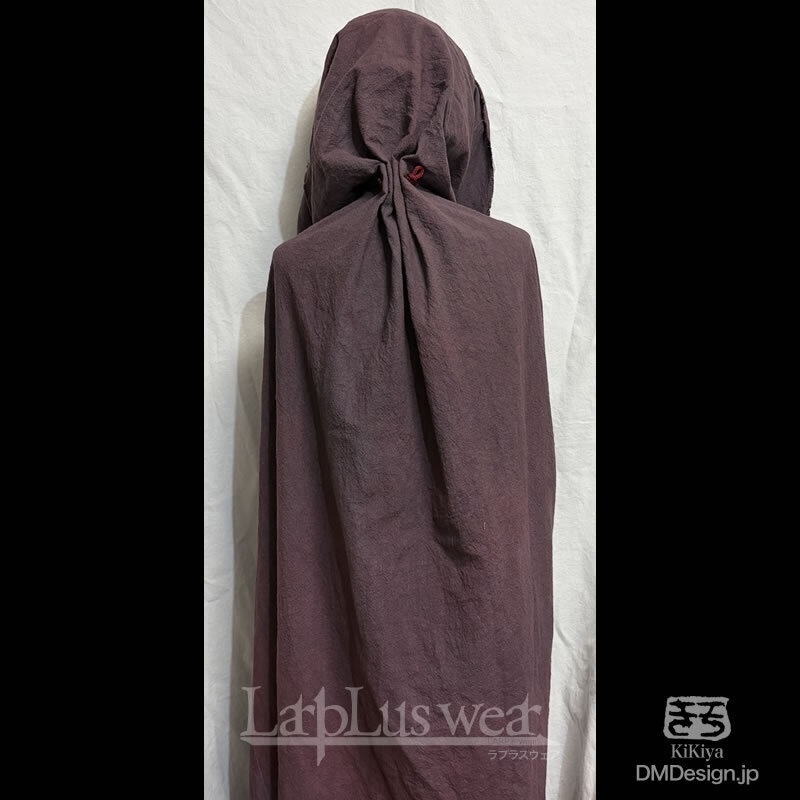 (XL)手染め一点モノ「冒険者マント」(ブラックパープル)(8-292)/LarpLuswear