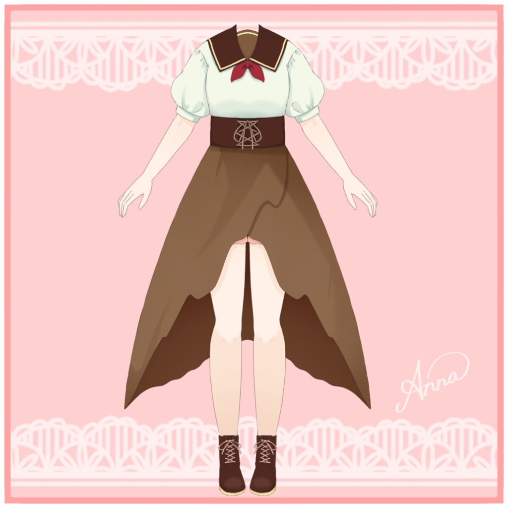 【フリー素材】ストロベリーチョコなセーラー服/バレンタインにも