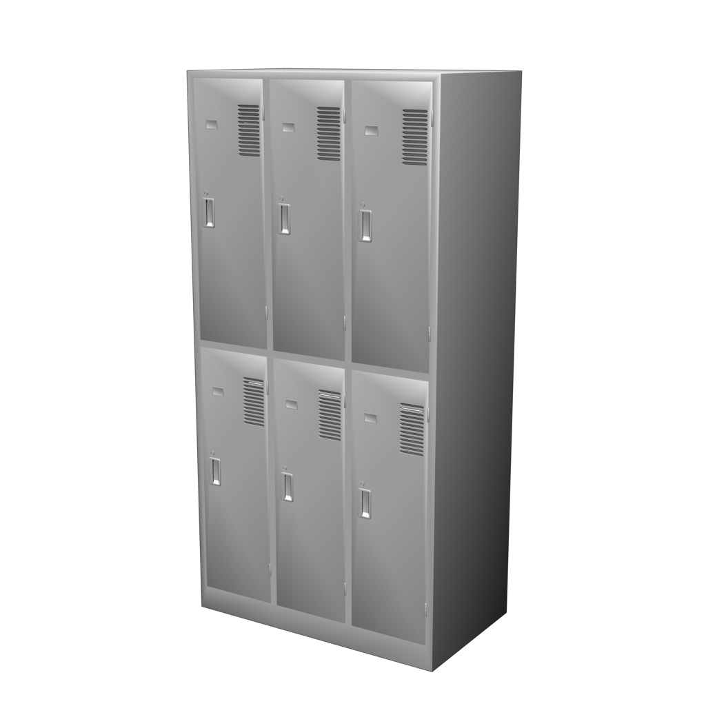 【3D背景】ロッカー(3列2段6人用)