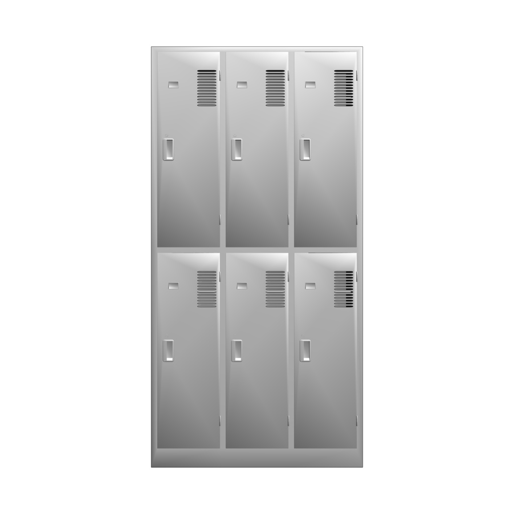 【3D背景】ロッカー(3列2段6人用)
