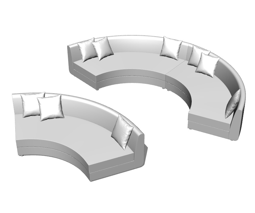 【3D素材】半円形ソファ【クリスタ】