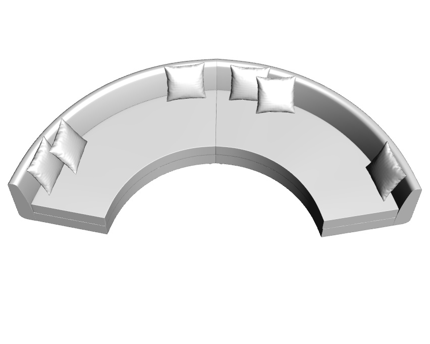 【3D素材】半円形ソファ【クリスタ】