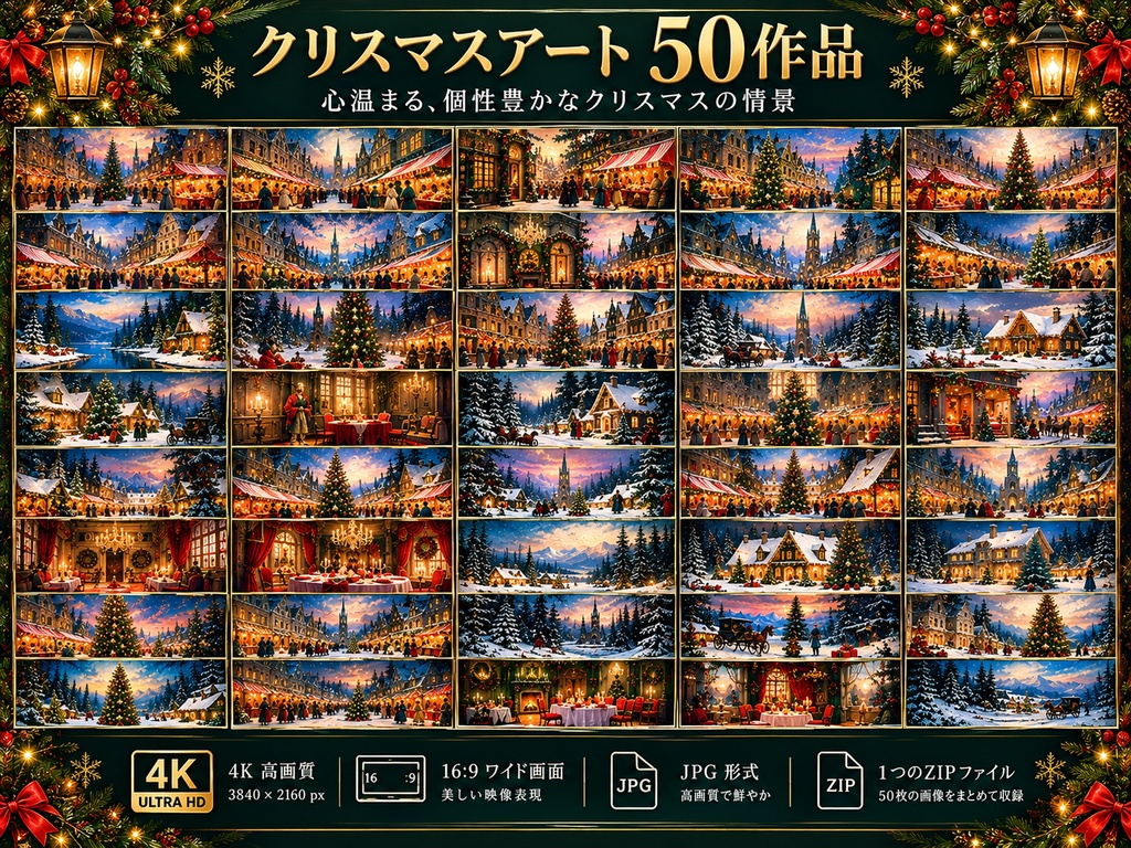 クリスマスTVアート 50作品|4K高画質・ヴィンテージ絵画
