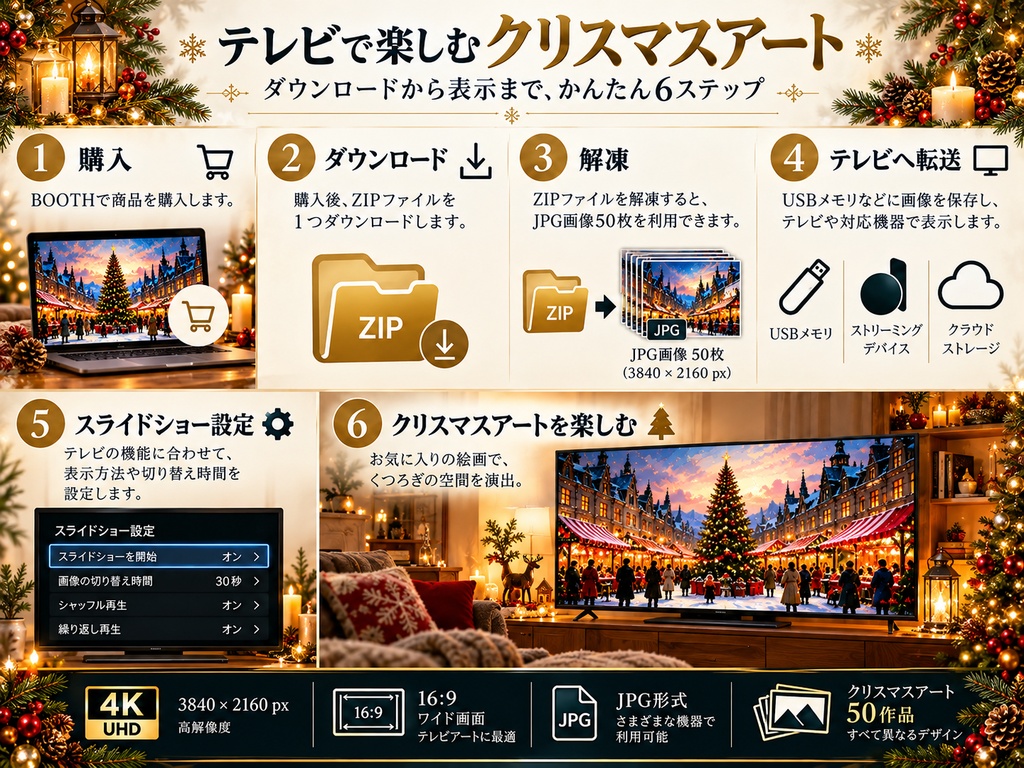 クリスマスTVアート 50作品|4K高画質・ヴィンテージ絵画