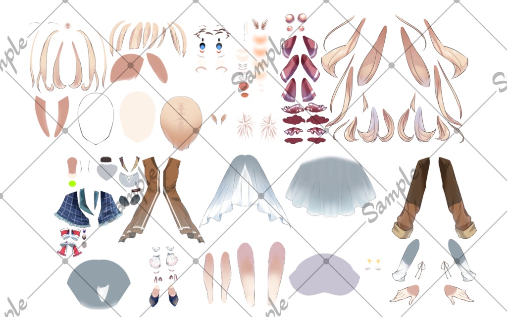 【汎用】金髪女の子【パーツ分け済みPSD】