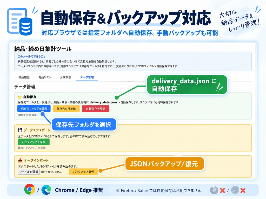 納品・締め日集計ツール|小規模事業者向け