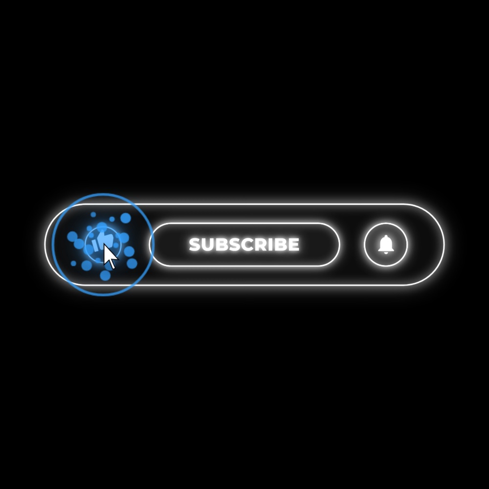 【いいね・リポストで無料素材】SUBSCRIBE(ネオン)ボタンアニメーション(透明背景:アルファチャネル)
