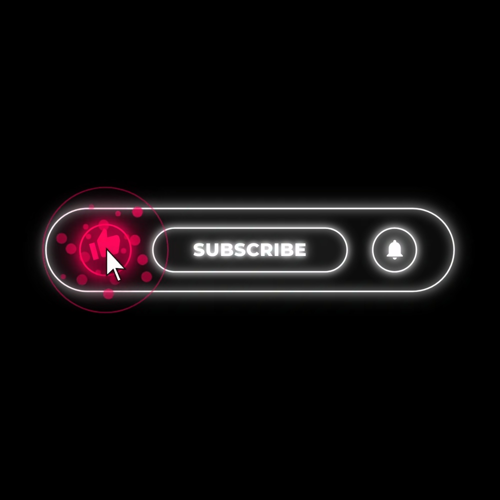 【無料素材】SUBSCRIBE(ネオン)ボタンアニメーション(透明背景:アルファチャネル)