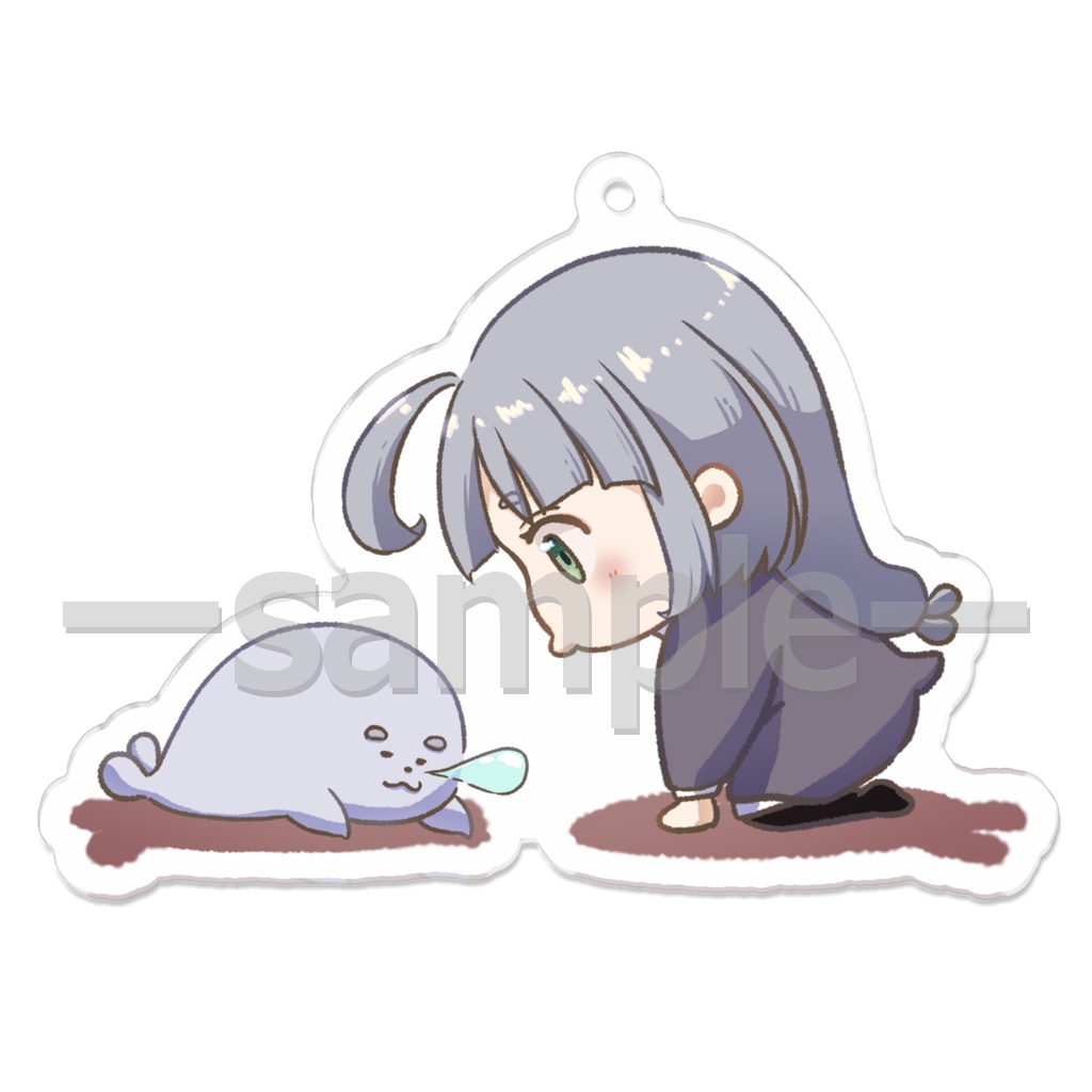 ねむねむアザラシと管理人_アクリルキーホルダー