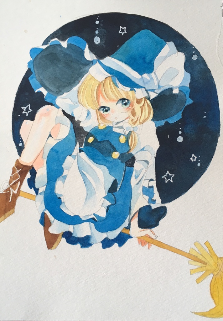 東方プロジェクト 手描きイラスト 霧雨魔理沙 コピック野郎の間 Booth