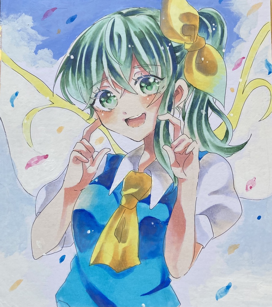 東方Project 手描き色紙　大妖精