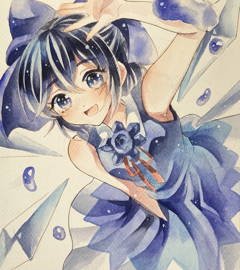 東方Project 手描き色紙　チルノ