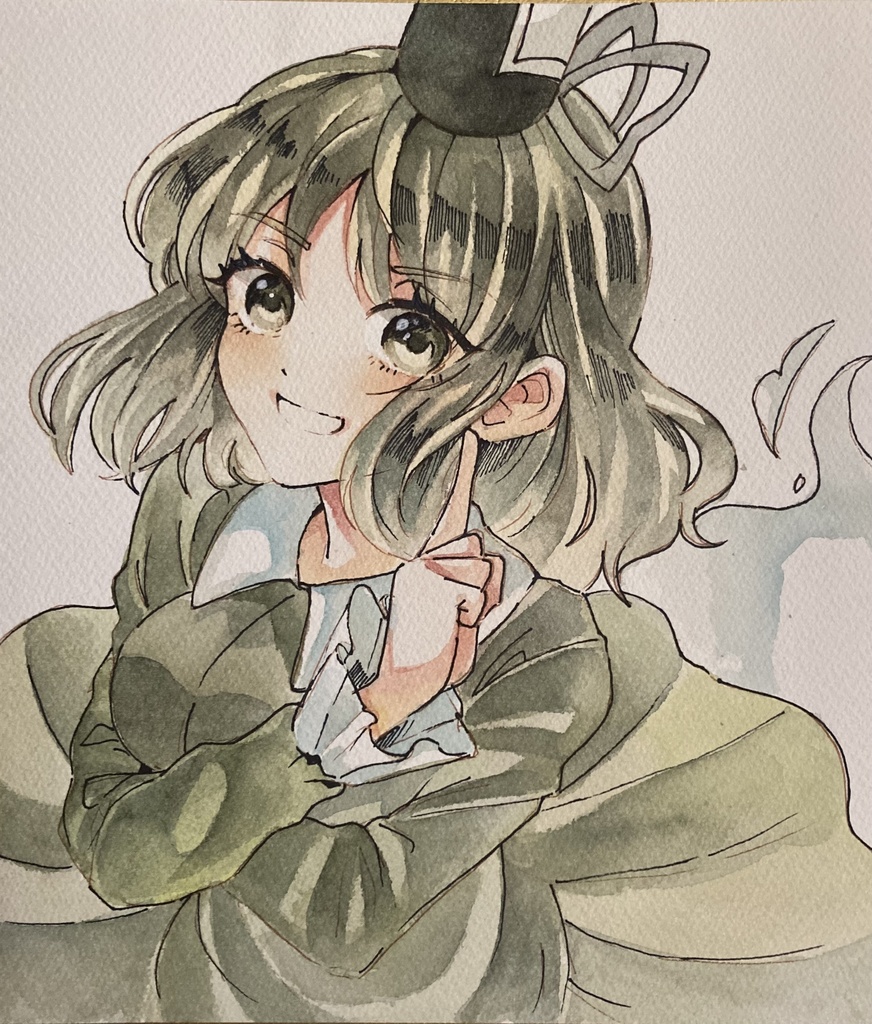 東方Project　手描き色紙　蘇我屠自古