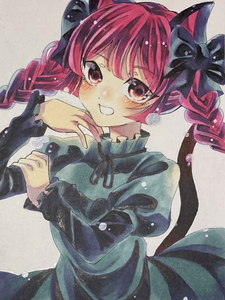 東方プロジェクト　手描きイラスト　お燐