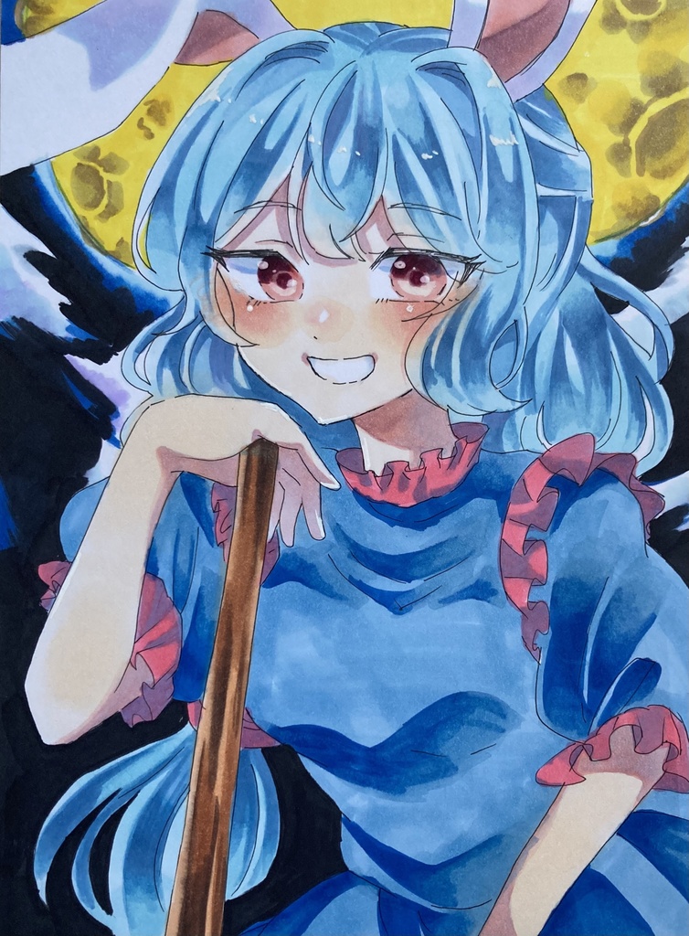 東方project 手描きイラスト　レイセン