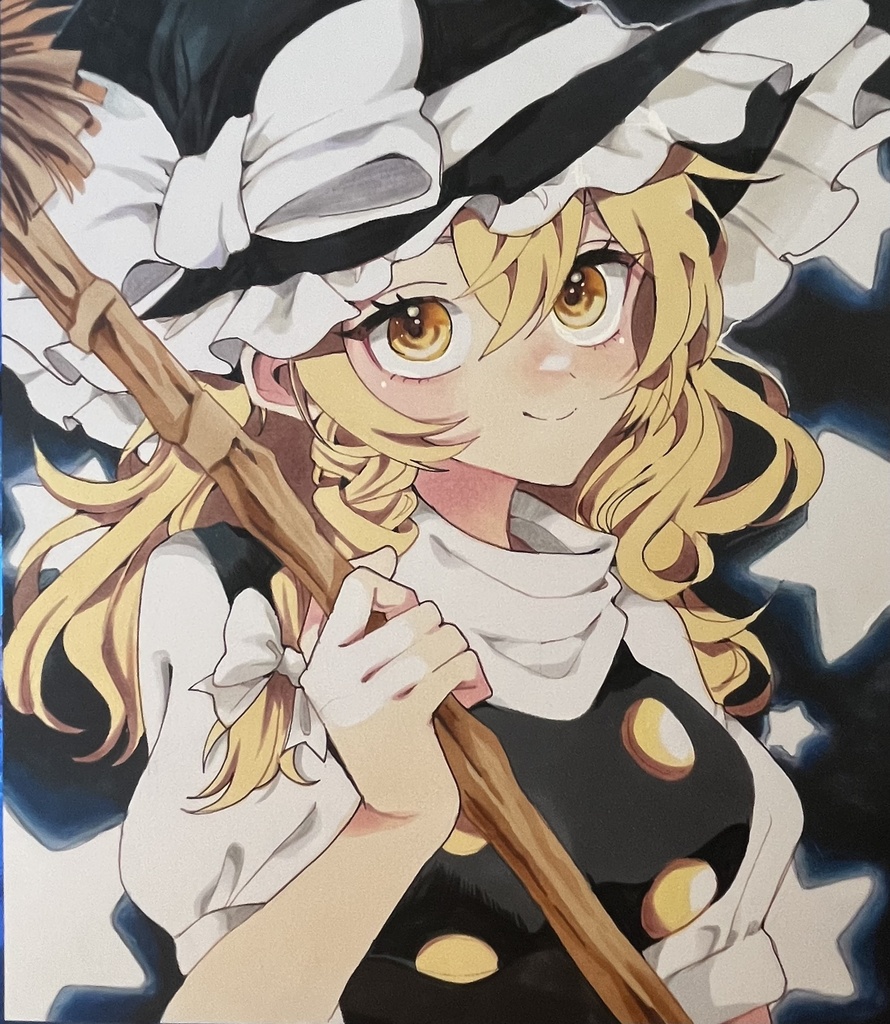 東方プロジェクト　手描き色紙　霧雨魔理沙