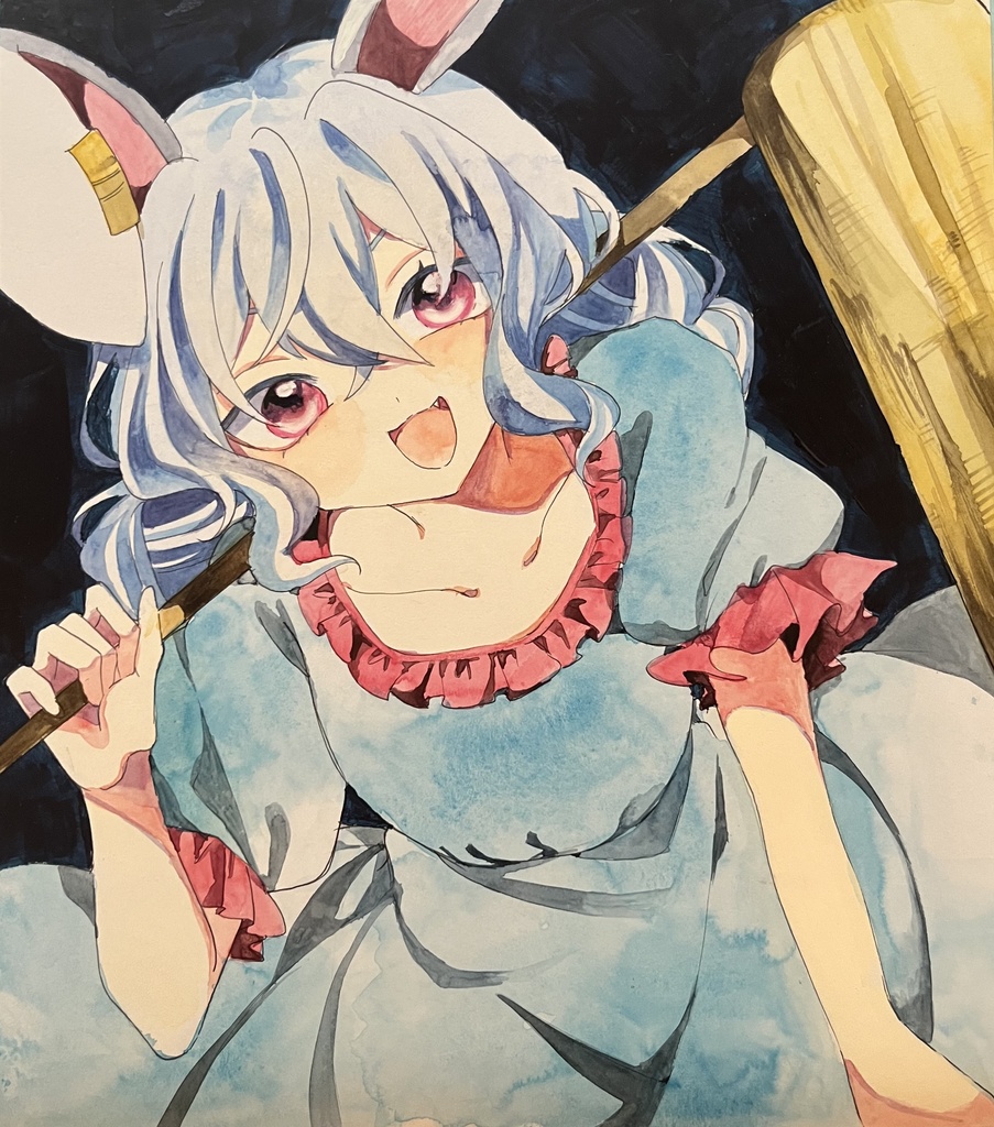 東方project 手描き色紙　清蘭