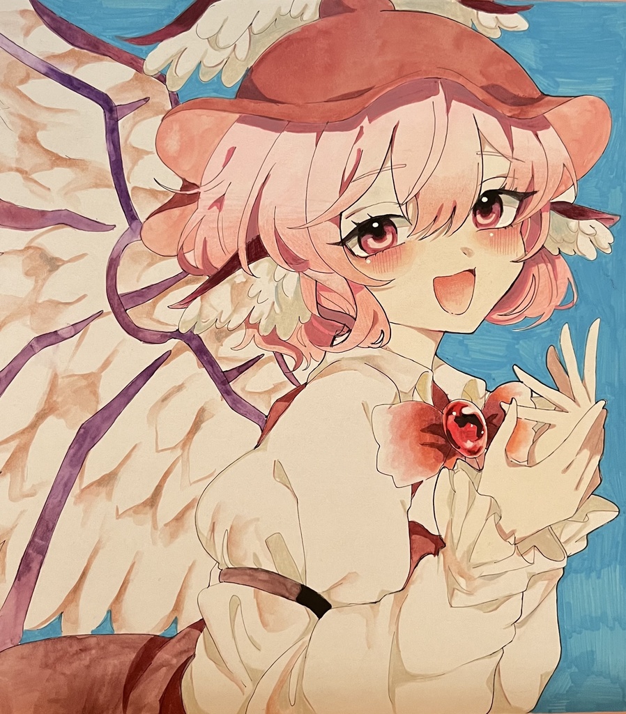 東方project 手描き色紙　ミスティア・ローレライ