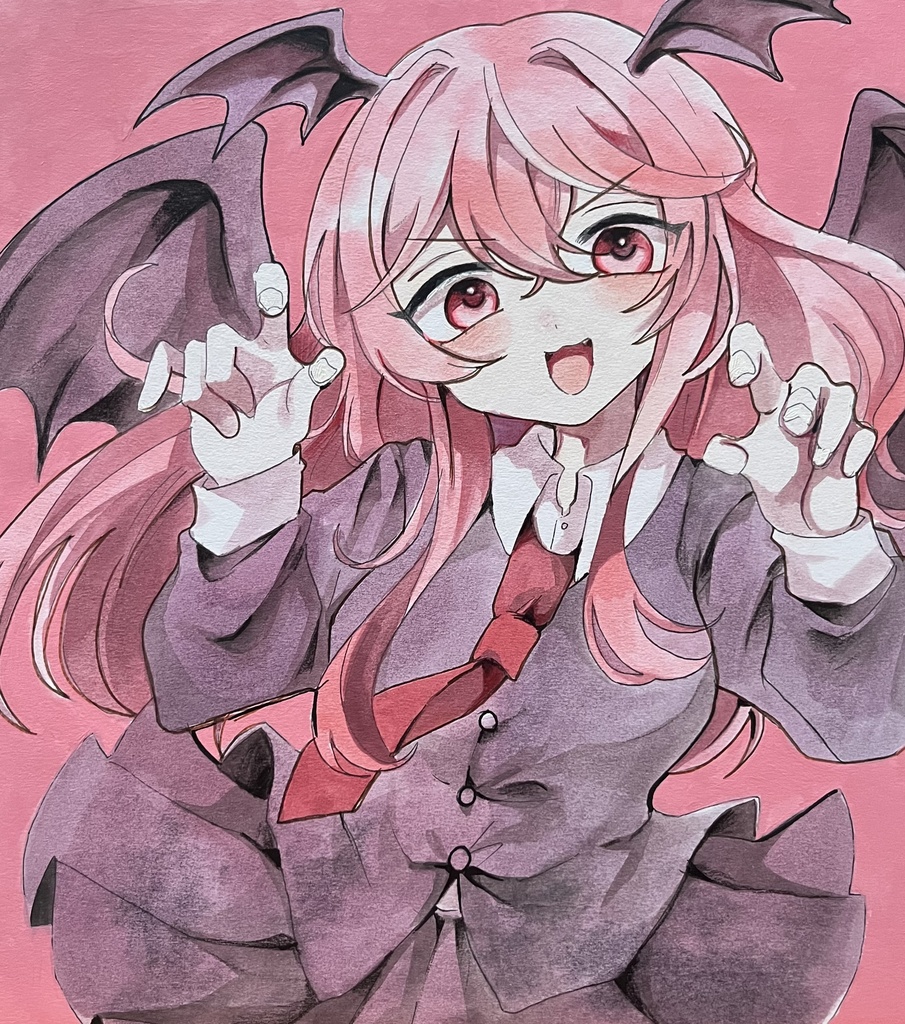 東方project 手描きイラスト　小悪魔