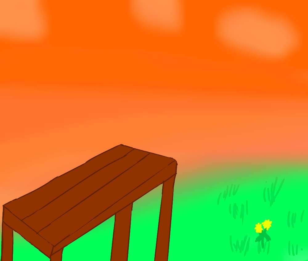 雑に作った背景(2種類とベンチなし1つ)