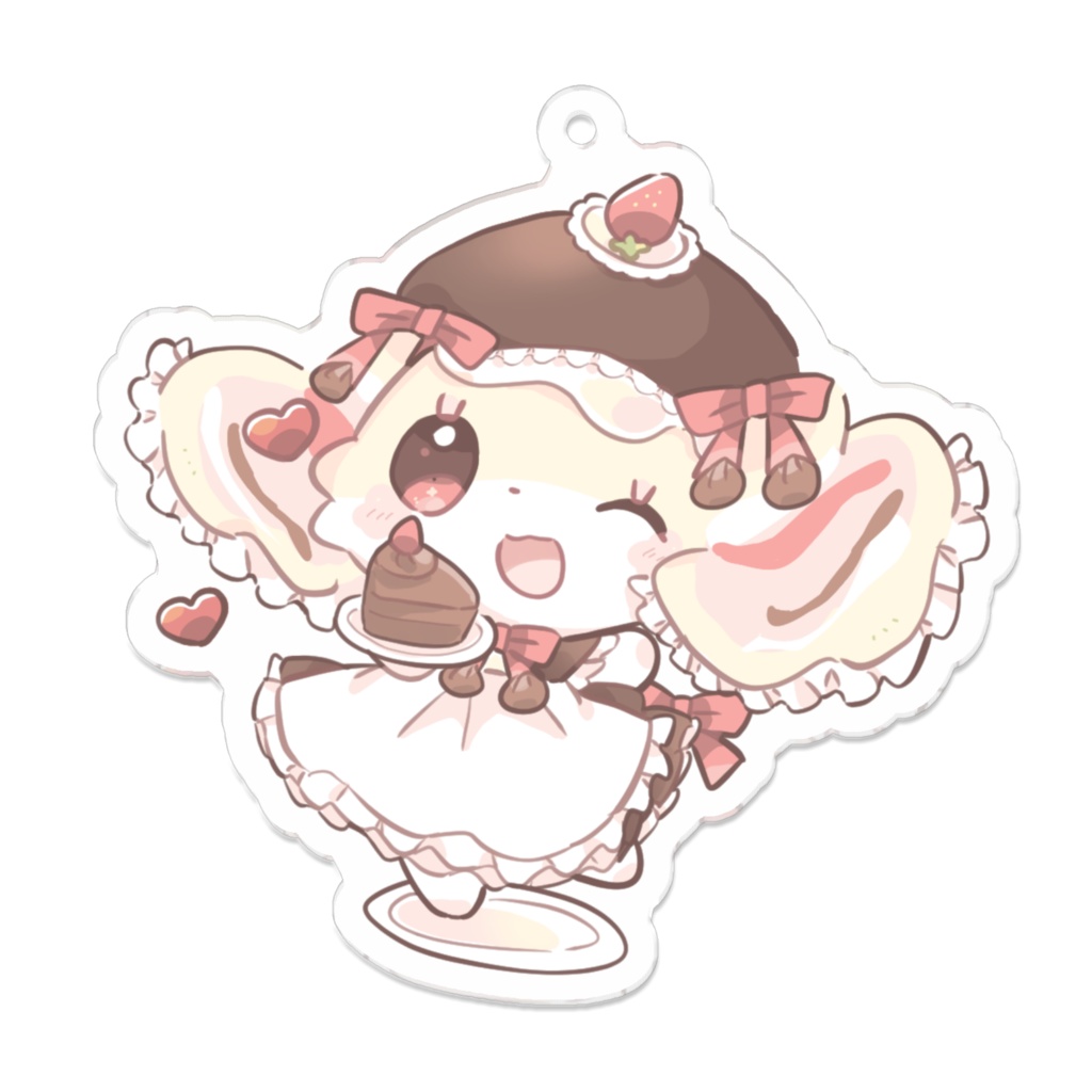 【pixivFACTORY発送】アクリルキーホルダー(ショートケーキちゃん_バレンタイン)