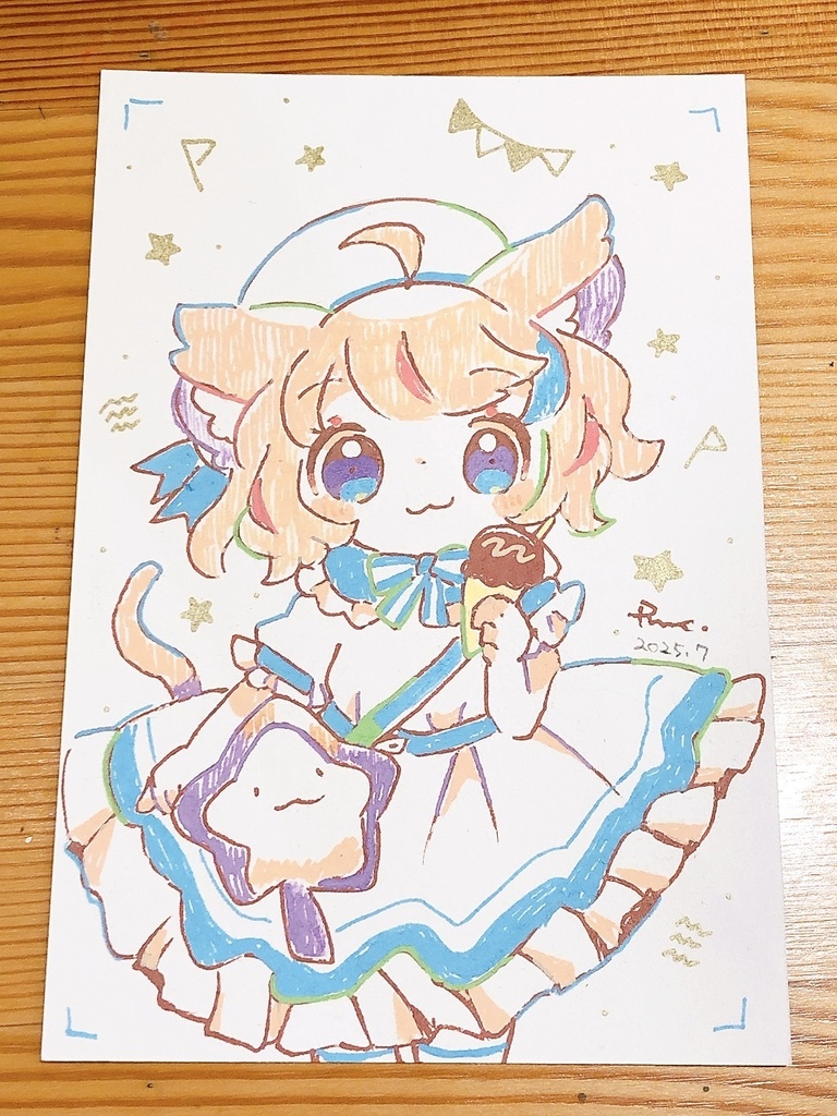 [フレームレス原画] 夏さんぽへちゃん