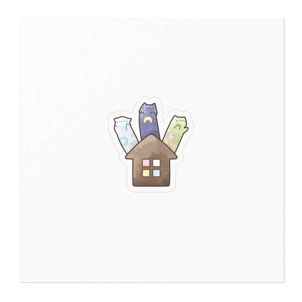しきはうすねこステッカー