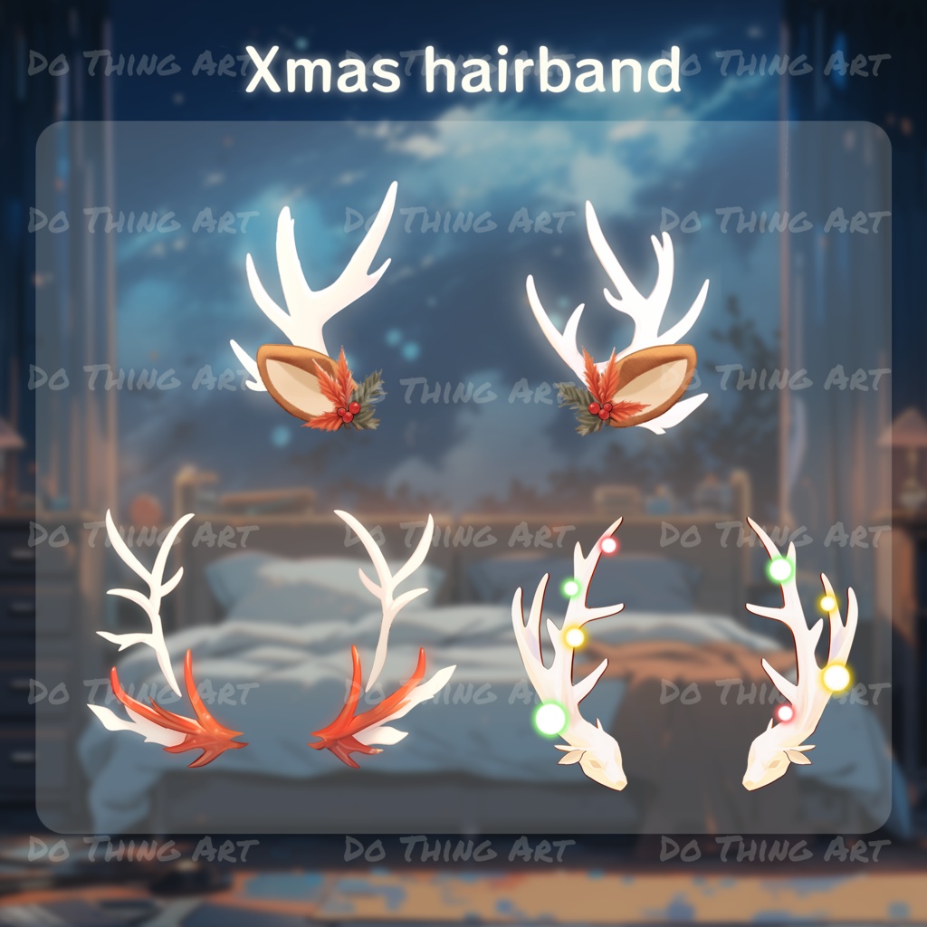 VTUBER Asset |Christmas Hair Band Christmas ヘアバンド 머리띠