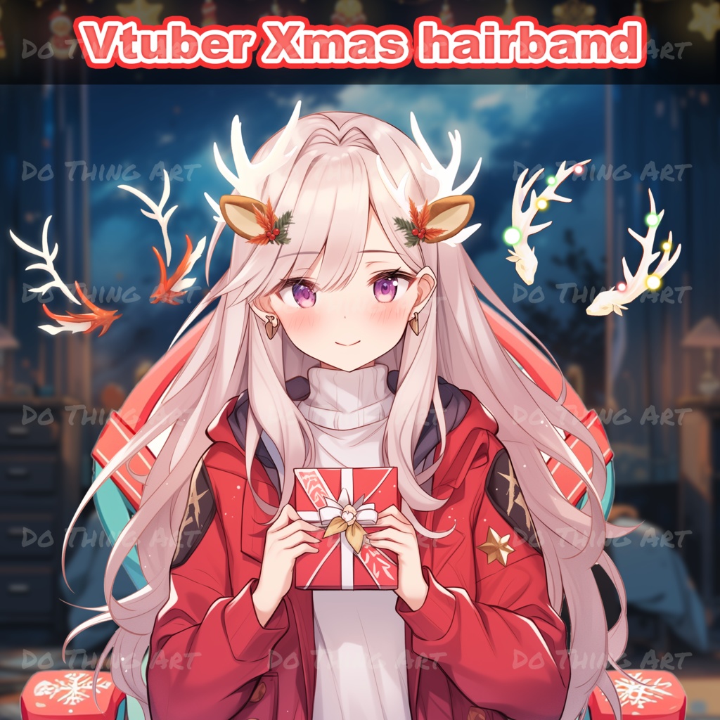VTUBER Asset |Christmas Hair Band Christmas ヘアバンド 머리띠