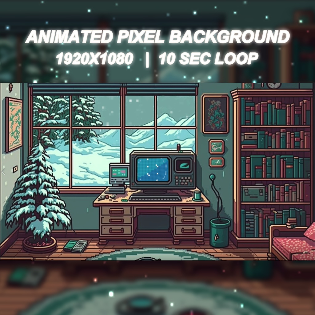 VTUBER Background | Christmas Pixel Animated Background