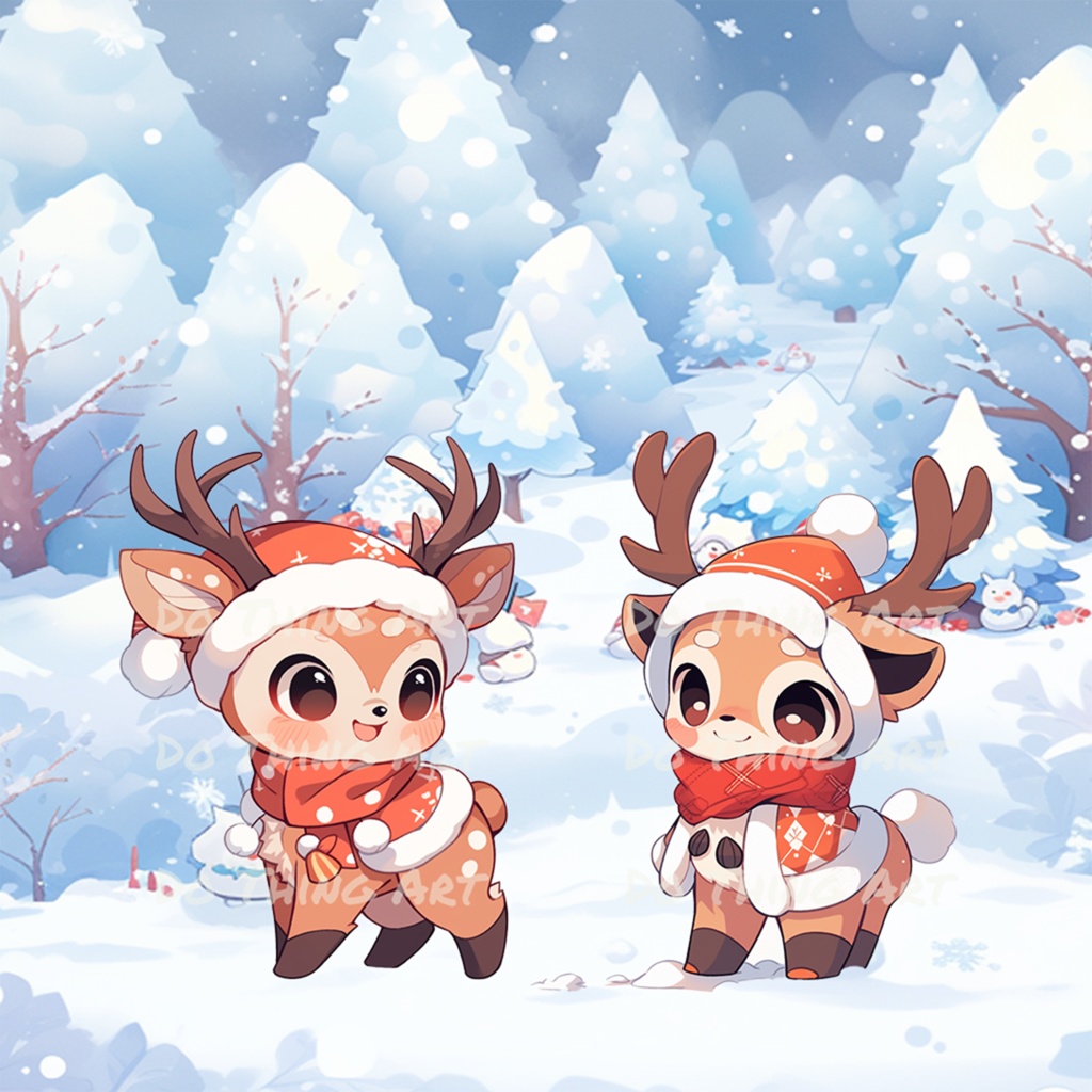 Vtuber Asset | Christmas Deer - Do thing art - BOOTH