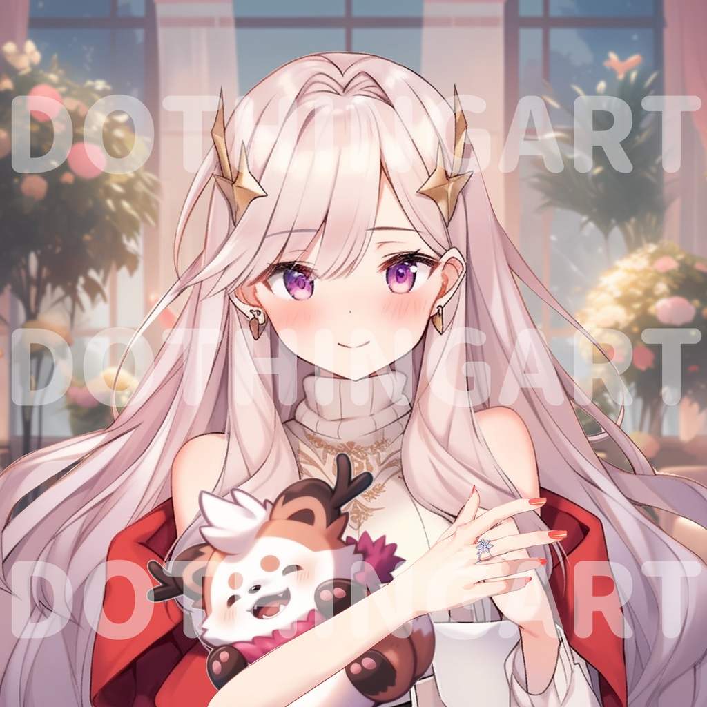 Vtuber Asset | Christmas Creature Pillow_Bear Deer