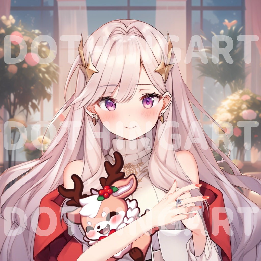 Vtuber Asset | Christmas Creature Pillow_Bear Deer