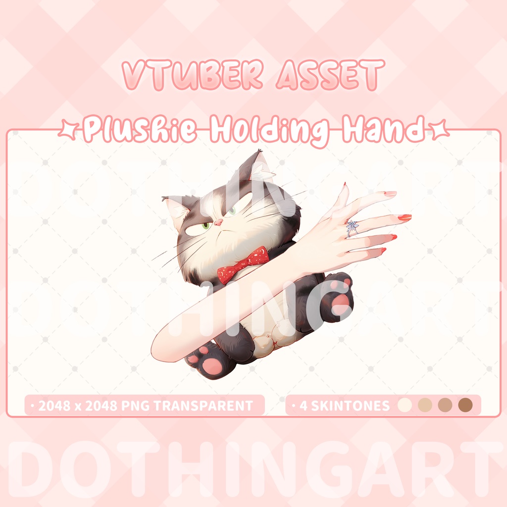 Vtuber Asset | Christmas Creature Pillow_Grumpy Cat