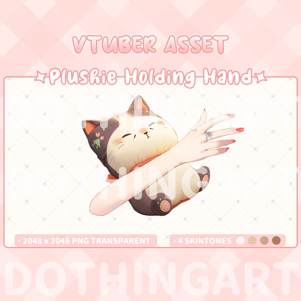 Vtuber Asset | Christmas Creature Pillow_Grumpy Cat
