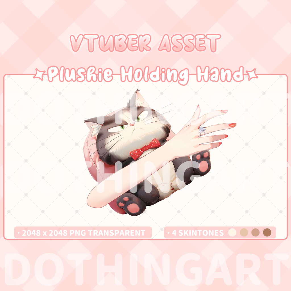 Vtuber Asset | Christmas Creature Pillow_Grumpy Cat