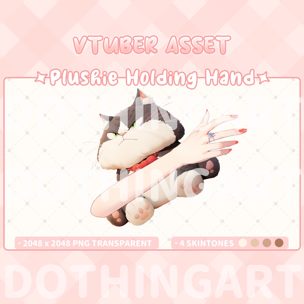 Vtuber Asset | Christmas Creature Pillow_Grumpy Cat