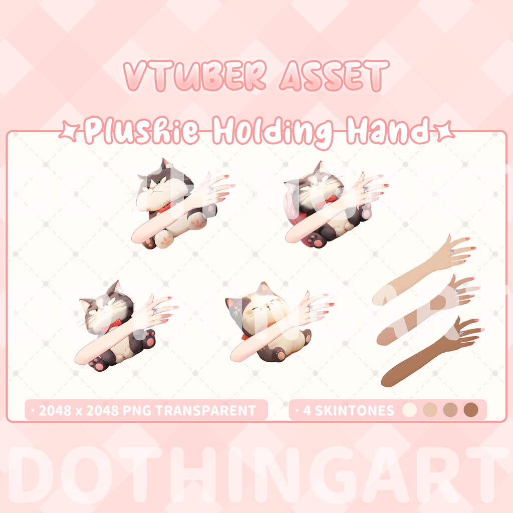 Vtuber Asset | Christmas Creature Pillow_Grumpy Cat