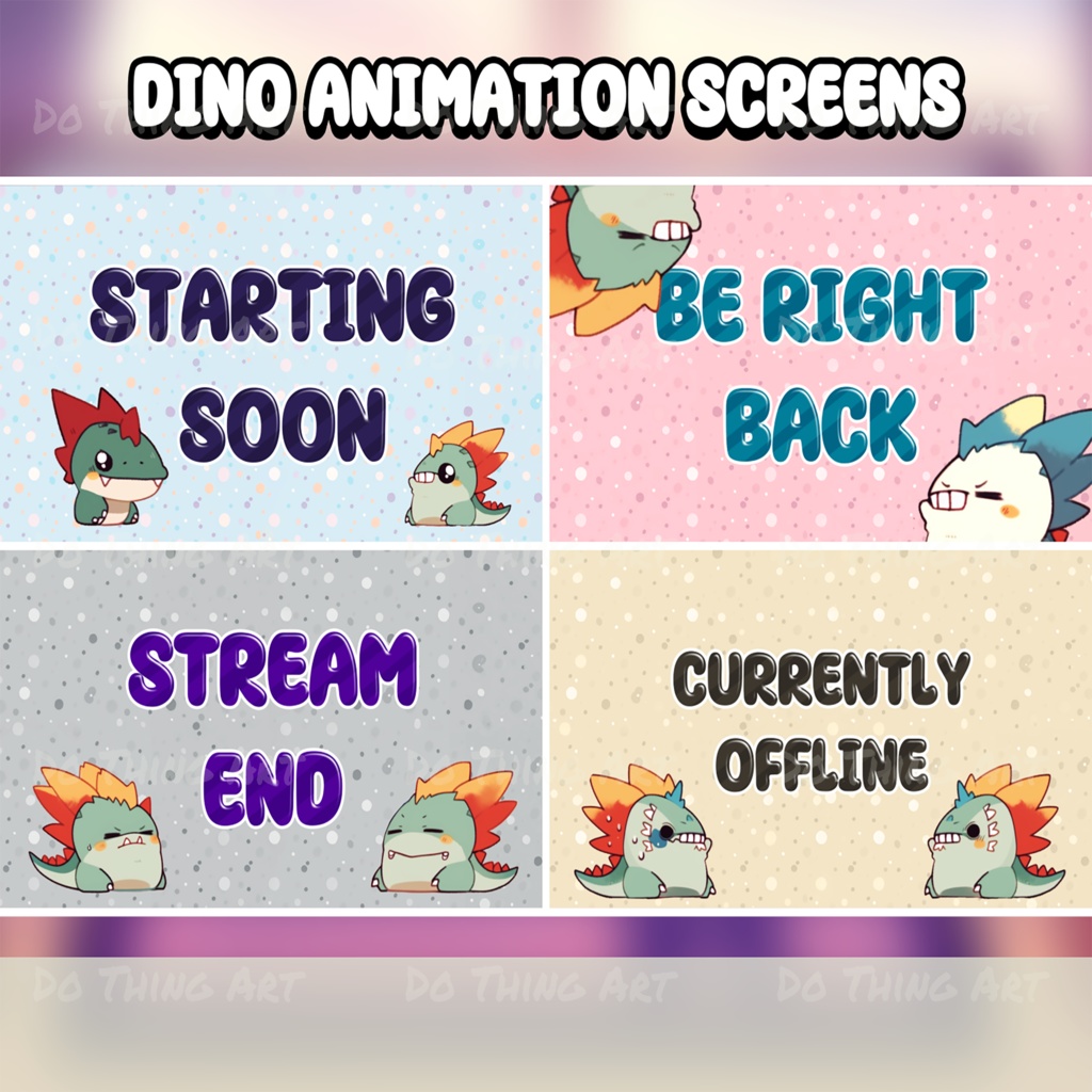 Animated Background | Twitch Stream Screens | Twitch Loading Screens | Animated Screens | Starting | dinosaur